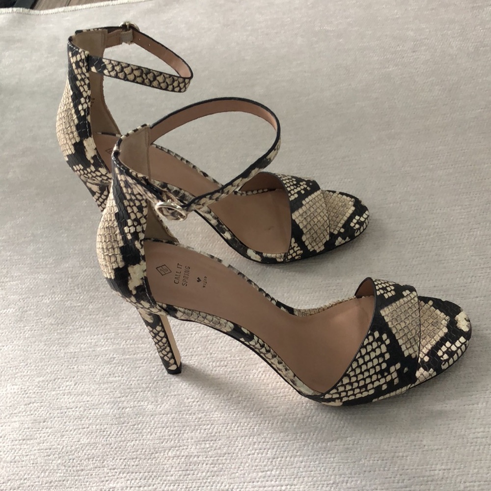 CALL IT SPRING DELLMAR Snake Print Heels | 7.5